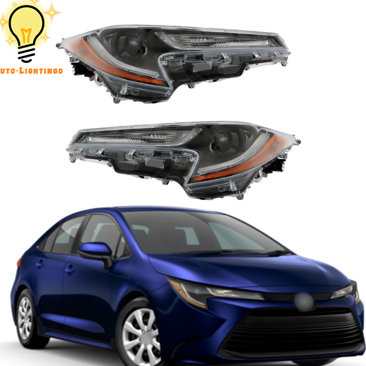 Right&Left Side For 2023-2024 Toyota Corolla LE Headlights Headlamps w ...