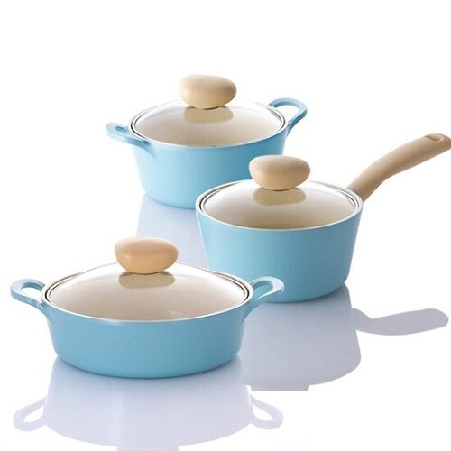 Neoflam Ecolon Topf Retro 3 Sorten Set 18cm + 18cm + 22cm mit Deckel Made in Korea - Bild 7 von 8