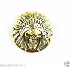 Solid Brass Conchos Decor Leather Craft Skull Rivet Stud Punk Screw Back
