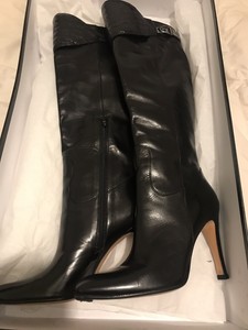 black leather croc boots