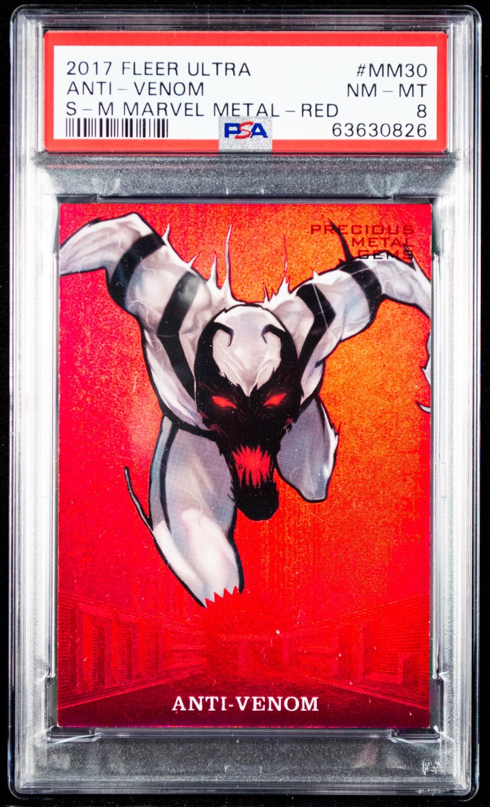 2017 Fleer Ultra Anti-Venom #MM30 PSA 8 Marvel Precious Metals 69/99 RED LOW POP