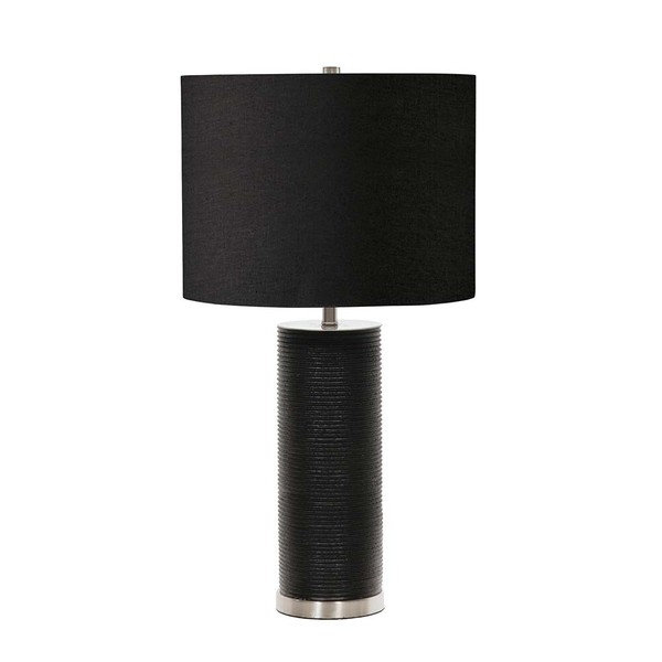 Tischleuchte Beistelllampe Nachttischlampe Porzellan Schwarz H 65 Cm 1 Flammig-image