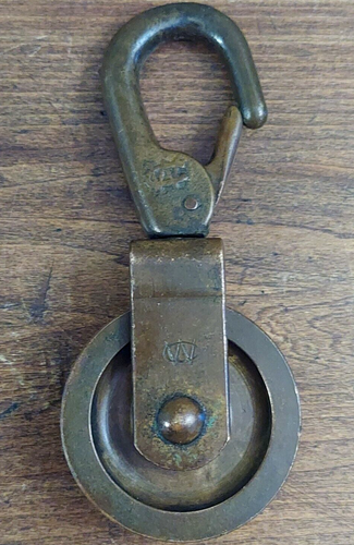 Vintage WILCOX CRITTENDEN Bronze Brass Block Tackle Pulley Snap