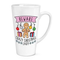 Beware VerrüCkte Weihnachten Damen 483Ml Groß Latte Becher - Lustiger Witz