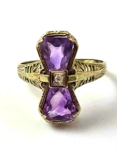 Vintage Art Deco Ring in 14k Gold, 1920's, Vintage Jewelry