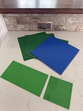 Lego 3811 Green & Blue Base Plate 32x32 10" x 10 " Set of 4 Plus 1 5x5, 5x10