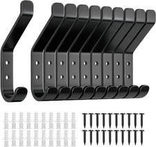 10-Pack Wall Hooks for Hanging Coat: 10KG Metal Strong Hook with Screw, Individu