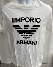 Emporio Armani White Tee With Black Eagle Logo