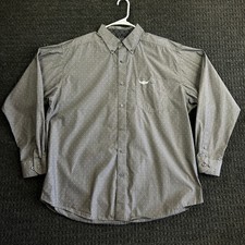 Ariat Relentless Long Sleeve Button Shirt XL Gray Western Geometric Flip Cuff