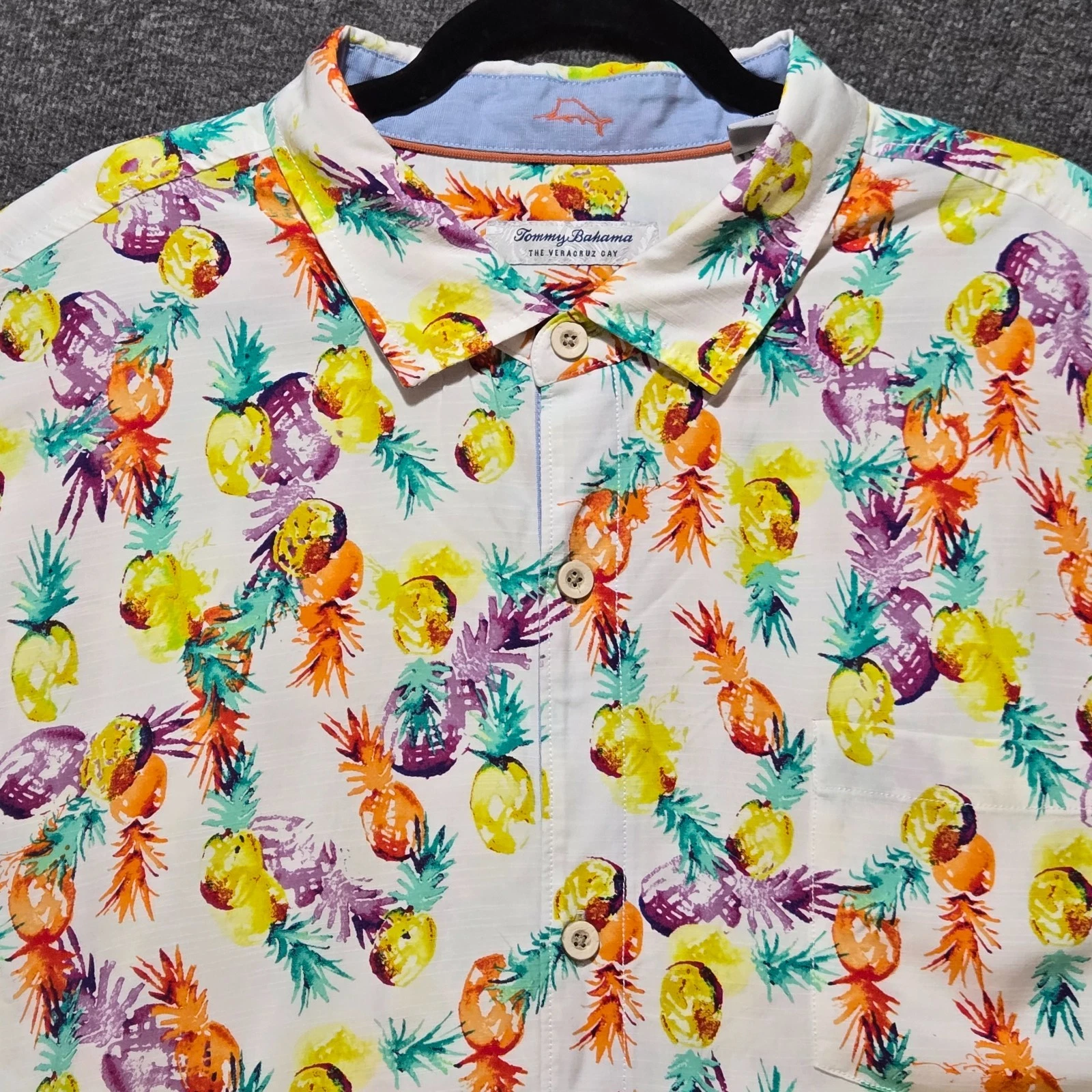 Tommy Bahama Veracruz Cay Pina Party Camp Shirt Men's 3XL Pineapple Hawaiian