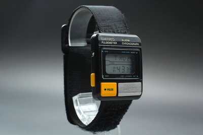 Vintage 1992 *Exc+5* Seiko PulseMeter S229-5001 Square Men's