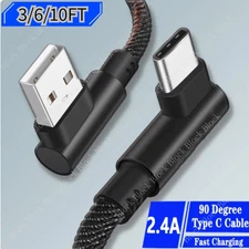 90 Degree L Quick Charging Fast Charge USB-C to USB-A Cable Type C Charger Cord