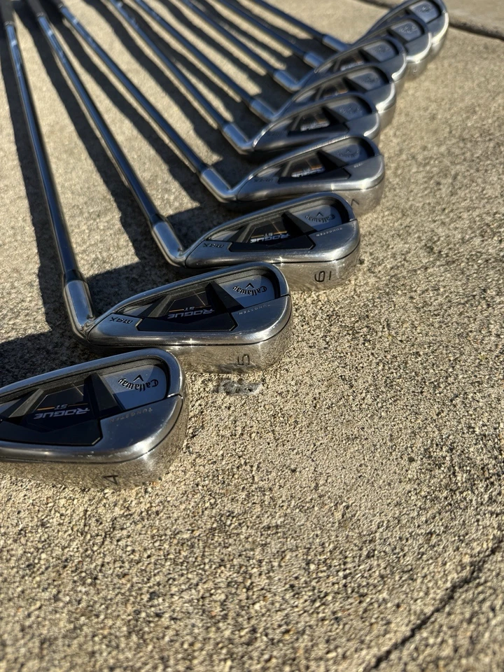 Juego de plancha Callaway Rogue St Max 4-PAS rígida flexible retroceso dardo diestro longitud estándar Foto 2 de 4