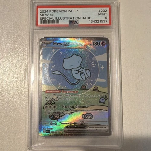 PORTUGUES Pokémon PAF Mew ex Special Illustration Rare Holo #232 PSA 9