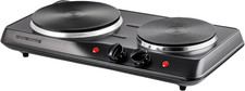 OVENTE Electric Countertop Double Burner, 1700W Cooktop with 7.25" and 6.10" Cas
