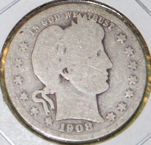 1908-D Barber Quarter