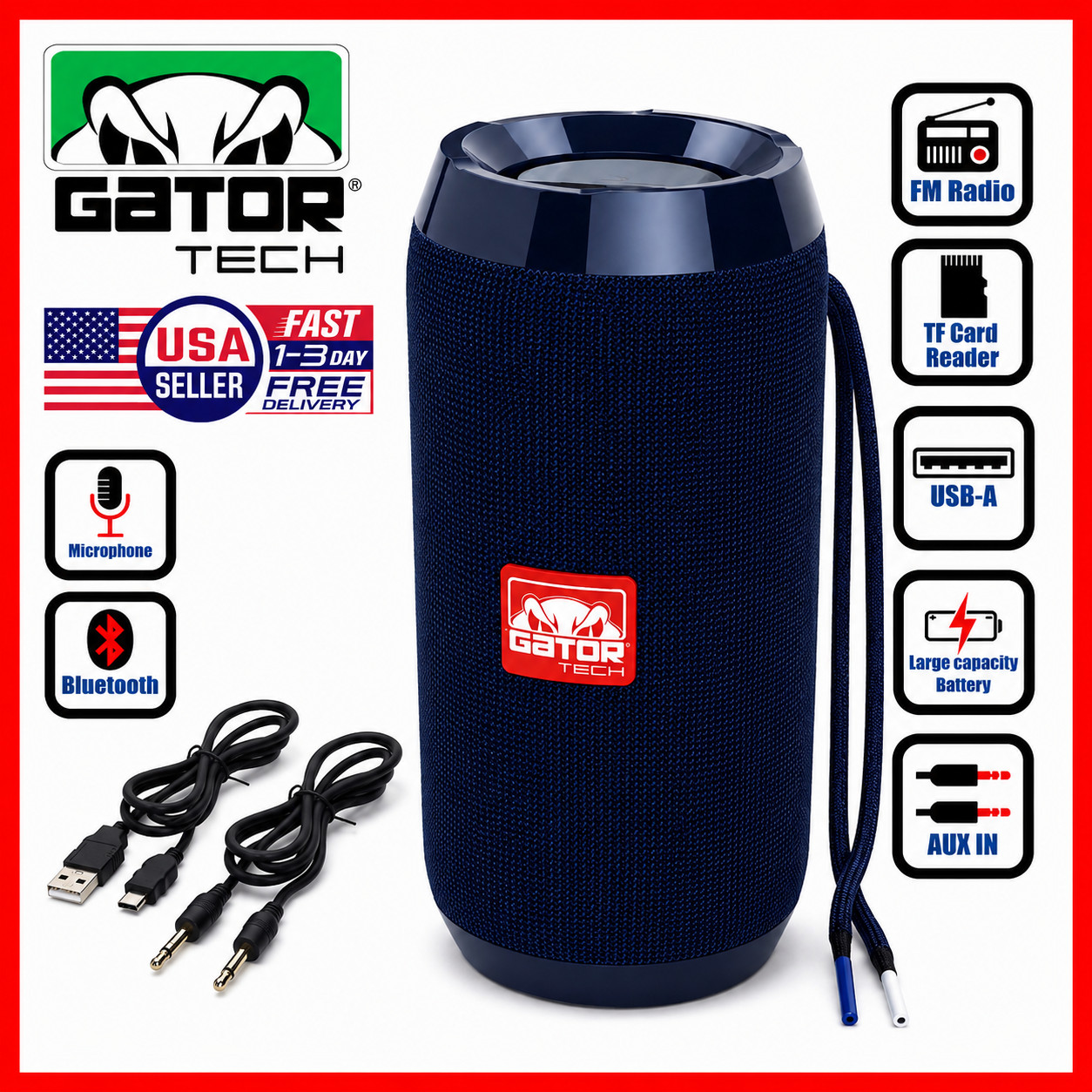 Bluetooth Wireless Portable Speaker Waterproof Stereo Bass USB TF FM Radio LOUD