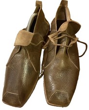 CYDWOQ Brown Leather Stitched shoes 44, US 10.5 Mens Ooak