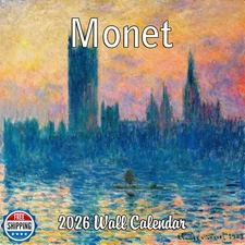 2026 Claude Monet Monthly Wall Calendar | 12" x 24" | Famous Paintings Art Ca