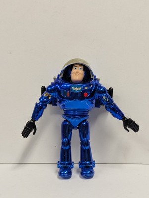 Rare Toy Story Stealth Buzz Lightyear 5  Blue Chrome by Thinkway Toys