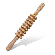 Deston Wooden Massager Handheld Roller Trigger Point Massager Stick for Fasci...