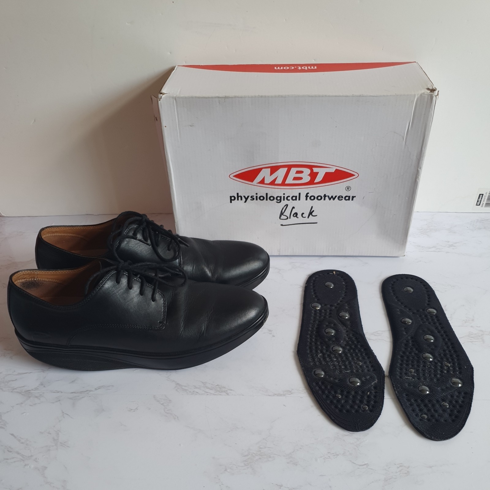 SAOLA SCARPE STRINGATE DA UOMO MBT KABISA 5 NERE IN PELLE SUOLA A DONDOLO UK 7 OTTIME CONDIZIONI