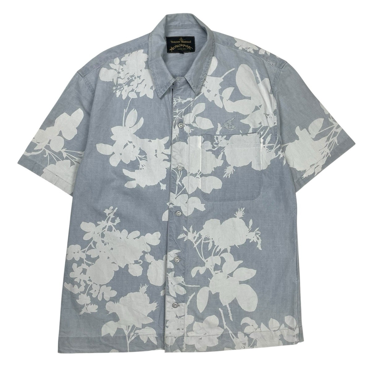 Vivienne Westwood Denim Shirt Anglomania Chaos Print Orb Logo