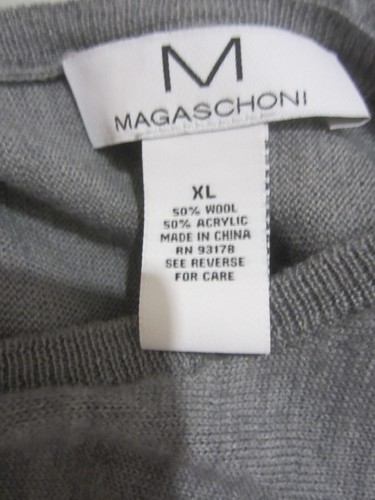 Magaschoni Gray Pullover Sweater Women's XL Wool Blend Dolman Sleeve - Picture 2 of 5