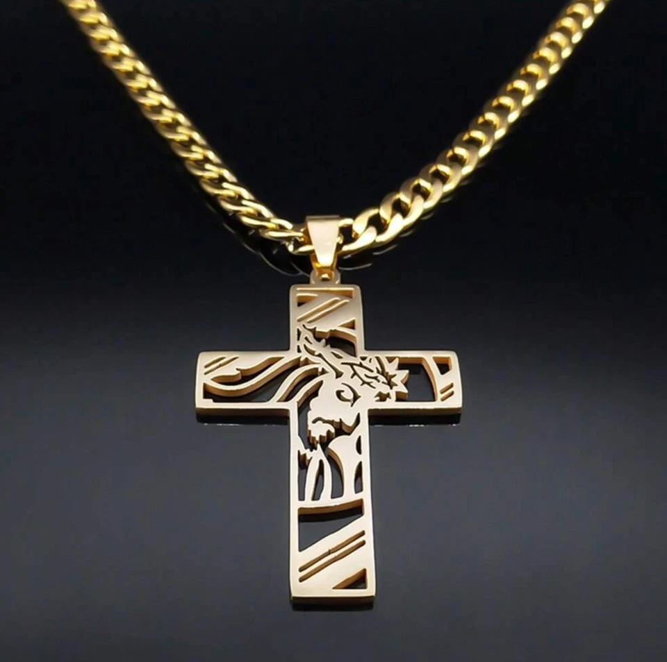 Gargantillas con Medalla Pendiente Dije Cadenas de Oro 10K Para Hombre Cubana - Image 3 of 4