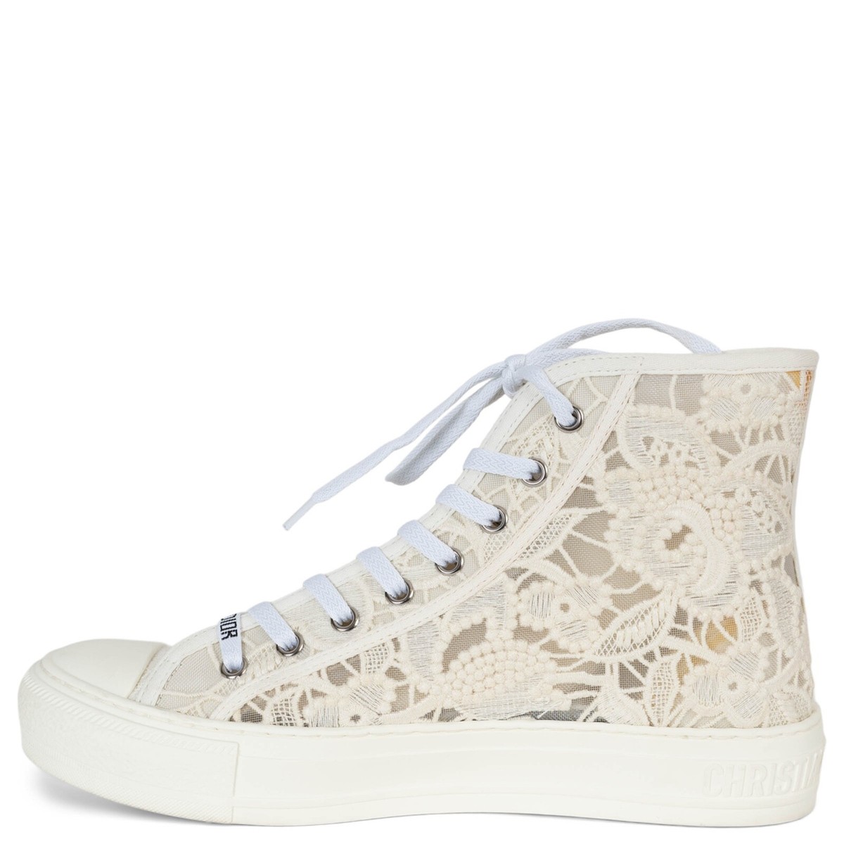 71539 auth CHRISTIAN DIOR cream lace 2022 WALK'N'DIOR MACRAME