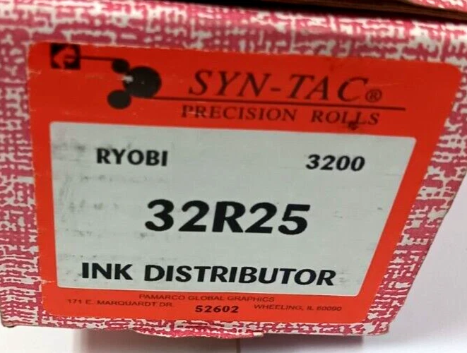 SYN-TAC RYOBI 3200 INK DISTRIBUTOR 32R25 OAL-17-1/2" LENGTH OF ROLLER-12-1/4" - Image 2 of 4