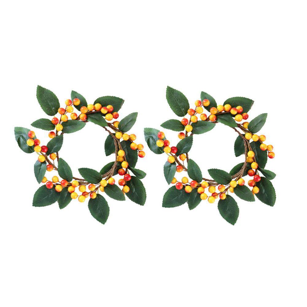 2 Pcs Fake Garland Artificial Wreath Candlestick Party Door
