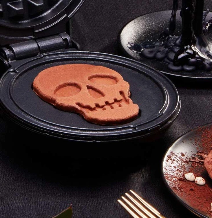 Dash Halloween Mini Waffle Maker Set of 3- Pumpkin, Skull and Spider Web, NEW