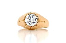 18ct Yellow Gold 2.00ct Lab Grown Diamond Gents Gypsy Ring (Size X1/2)
