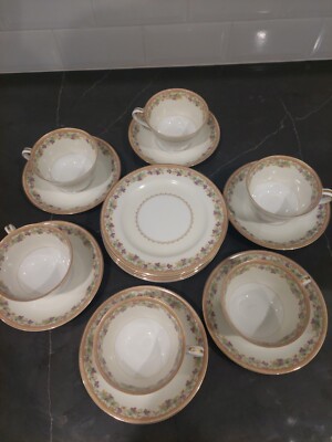 18 Pc Vintage Noritake Riviera Grapevine Grapes 3061 Japan Cups Saucers Plates