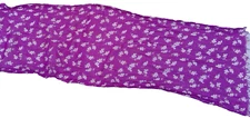 American Eagle Outfitters scarf purple fringe white floral texture 26" x 80"