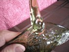 Vintage Pressed Glass Footed Green Basket — photo 7