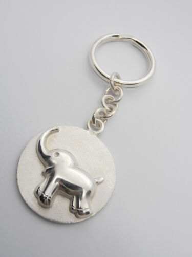 Elefante : Portachiavi in Argento 925 - Elefantino Portafortuna - Pachiderma - Foto 3 di 7