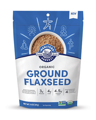 Organic Ground Flaxseed, 3G Plant Based Protein and 4.5G Omegas 3 & 6 per 15G Se