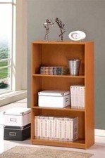 Cherry 3 Shelf Bookcase Wooden Storage Bookshelf Shelves Home Office Organizer