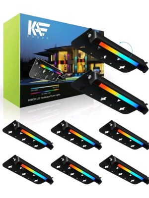 KAQUR 8 Pack 7-inch RGBCW Hardscape Retaining Wall Lights Step Landscape Fence 