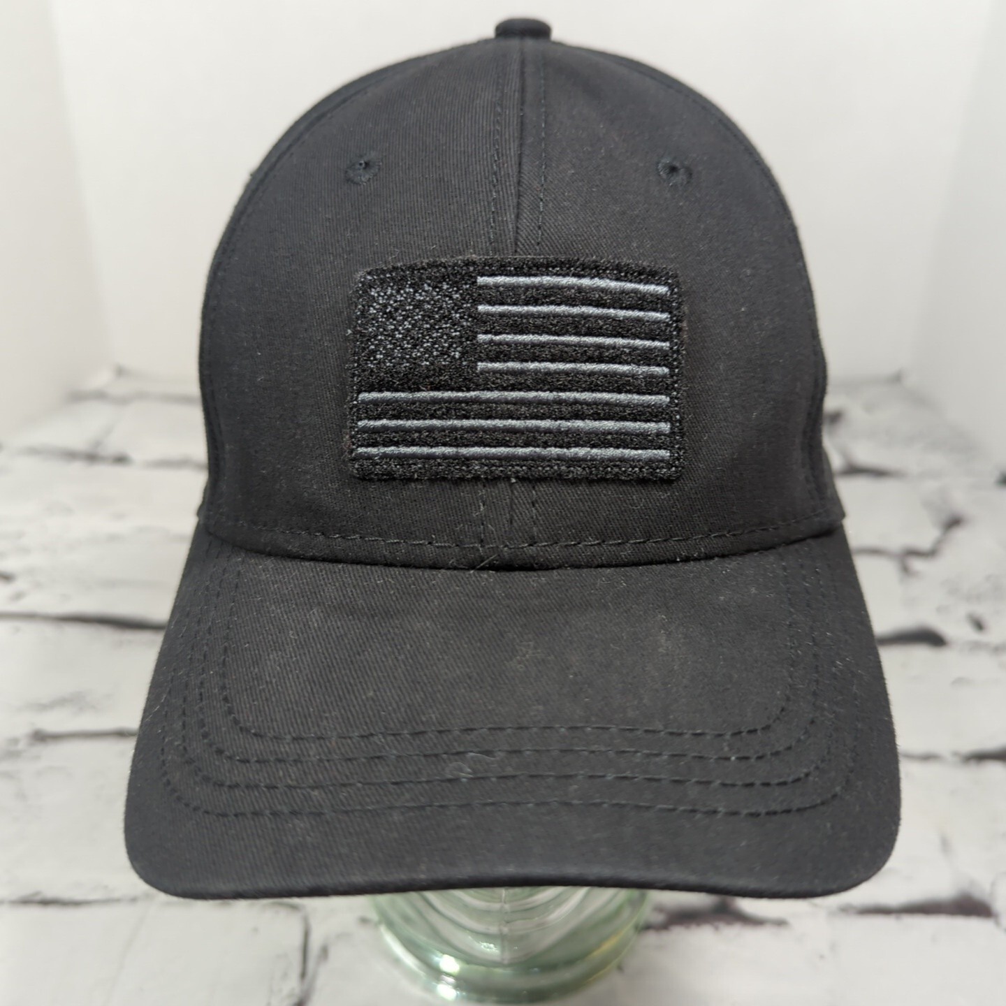 Flag Patch Black Snapback Hat Adjustable Ball Cap - image 1