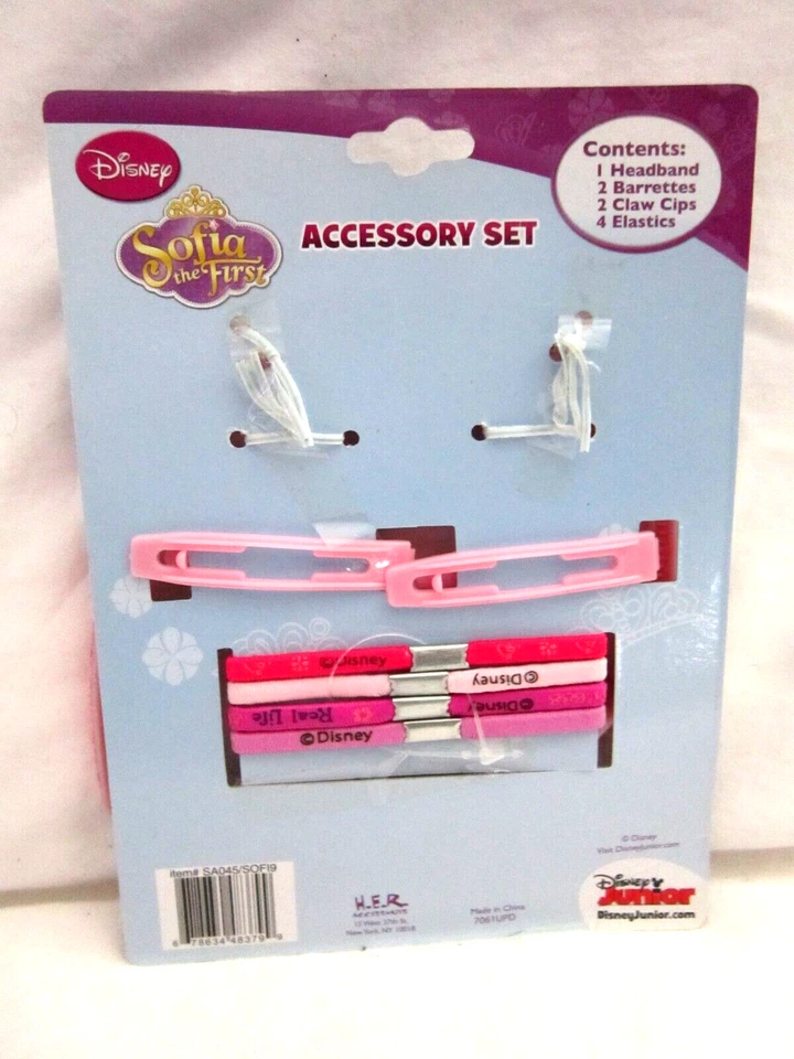 Disney Sofia 9pc Hair Accessory Kit barrettes,Terries,Headband-New!AR4S - Image 2 of 2