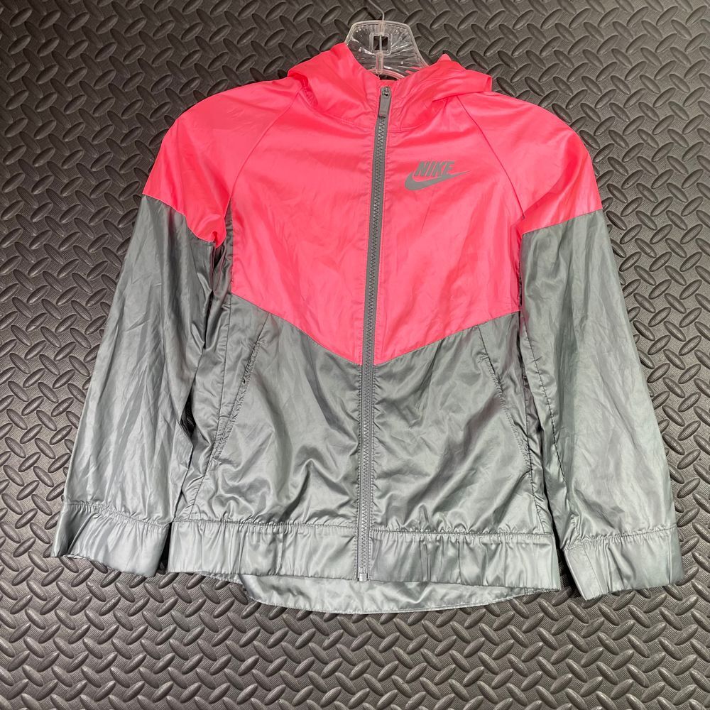 SACAI X NIKE Giacca a vento Nike rosa grigia zip abbigliamento sportivo vestibilità standard bambino taglia S