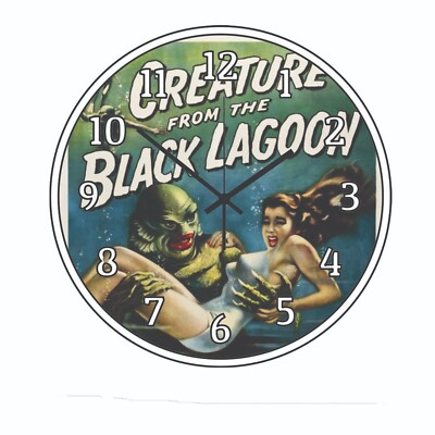 Creature From Black Lagoon Wall Clock art Time Piece Home Decor Movie Poster Art
