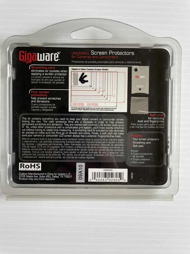 NEW Gigaware Universal 4 Screen Protectors for Cameras & Camcorders 1600035 - Image 2 of 2