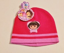 Red/Pink DORA THE EXPLORER Nick Jr Winter Hat , Little Girl Toddler - NEW