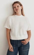 Madewell $52 Womens Waffle Mockneck Tee in Lighthouse Size M NJ790 Cotton
