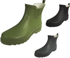 Norty Women Low Ankle Rain Boots Rubber Snow Rainboot Garden Shoe Bootie
