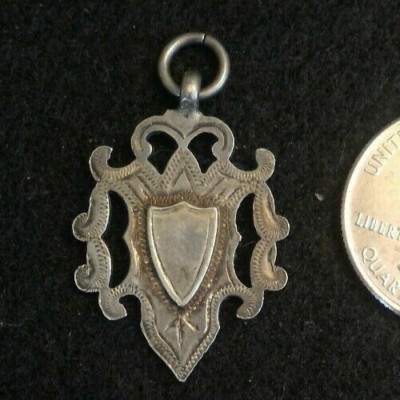 Silver Fob Pendant Charm 1920 Chester Engravable Sterling 3.2 g